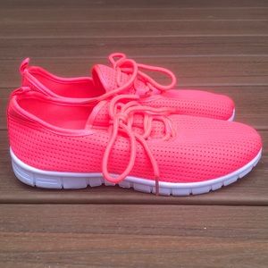 Soulmates Neon Pink Athletic Tennis Shoes Sneakers